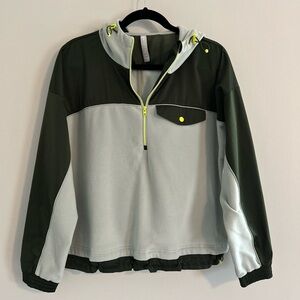 Athleta Zion Micro Fleece 1/2 Zip Pullover Opal Green Medium